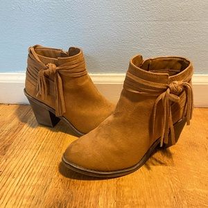 Brown heeled ankle boots